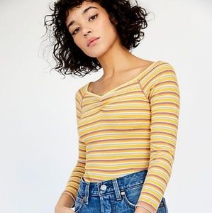 Free People Striped Bodysuit
